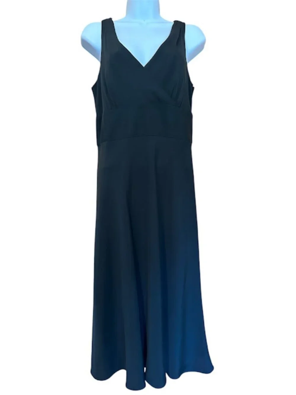 J. Crew Black Silk V-Neck Midi/Maxi Formal Dress - Size 12